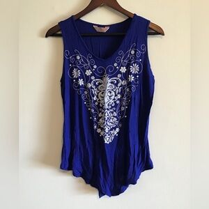 Tank Top with Embroidery and Sequins